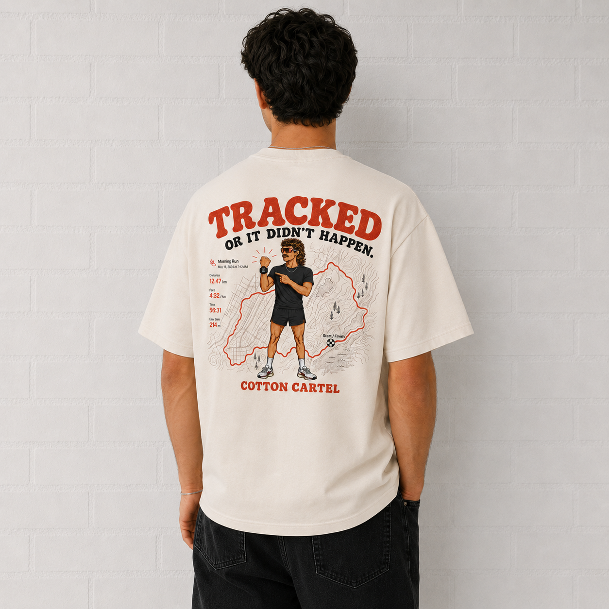 Tracked or It Didn’t Happen Male Oversized Box Tee