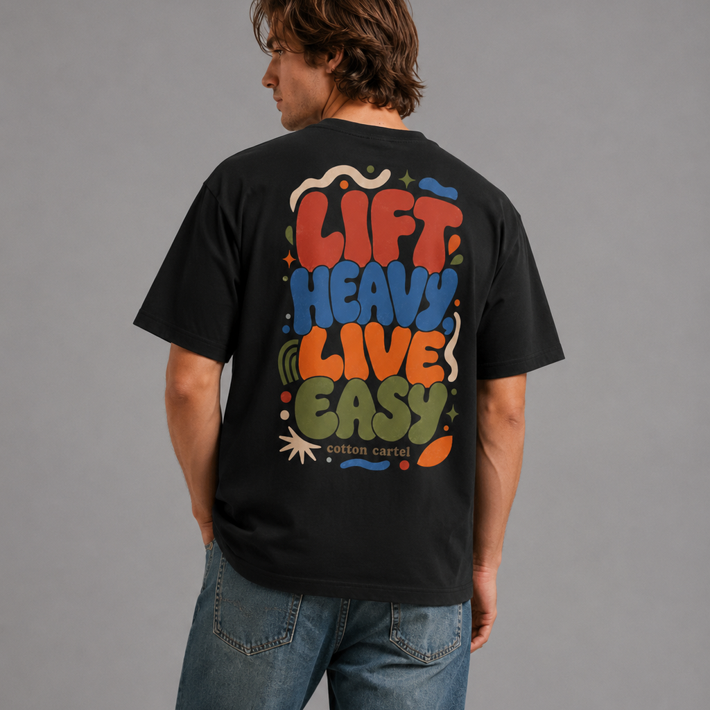 Lift Heavy, Live Easy Oversized Box Tee