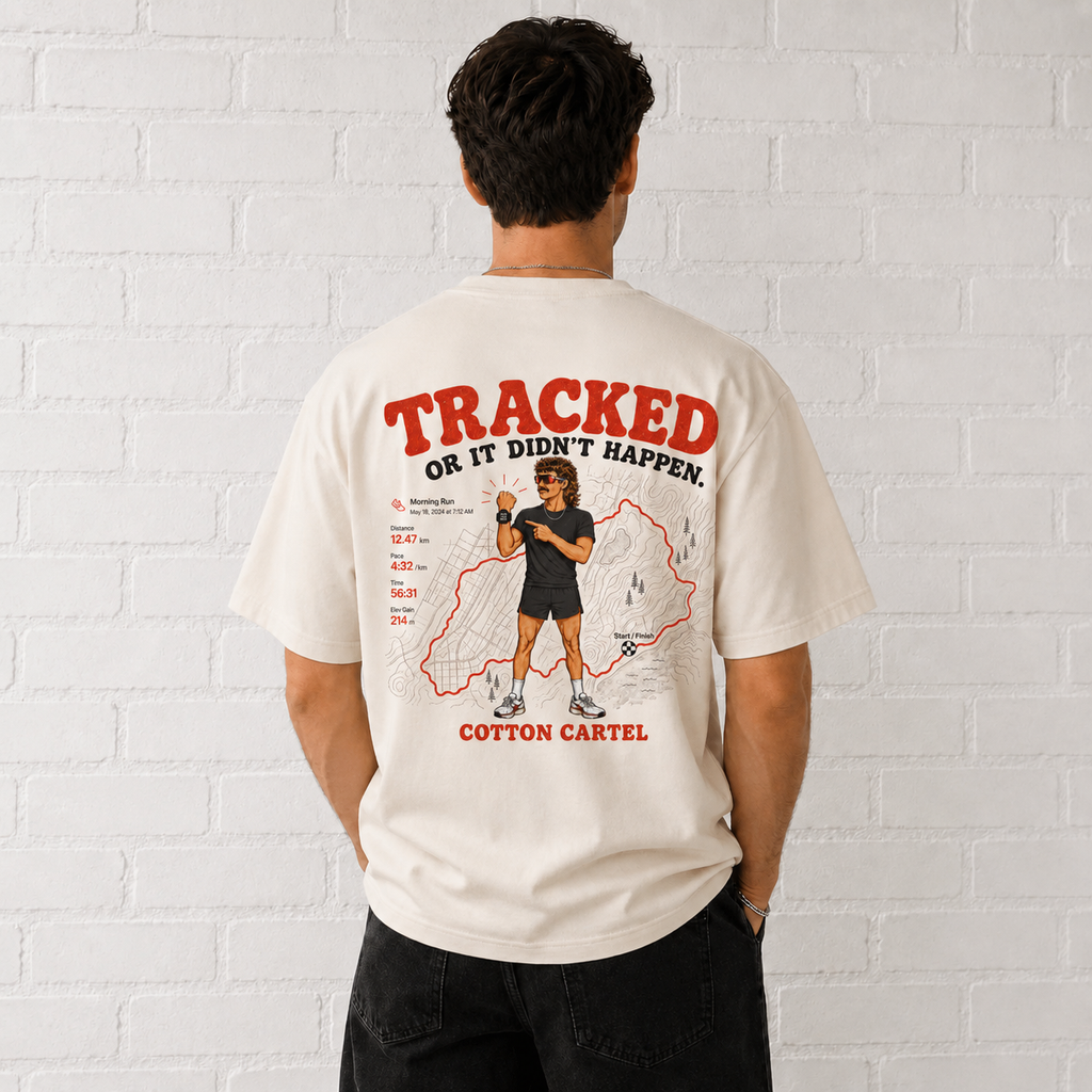 Tracked or It Didn’t Happen Male Oversized Box Tee
