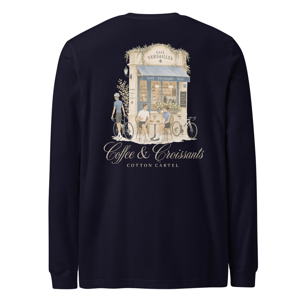 Coffee & Croissant Bike Stop Lightweight Long Sleeve - cotton cartel