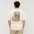 Coffee & Croissant Bike Stop Oversized Box Tee - cotton cartel