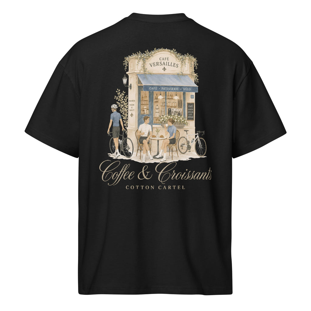 Coffee & Croissant Bike Stop Oversized Box Tee - cotton cartel