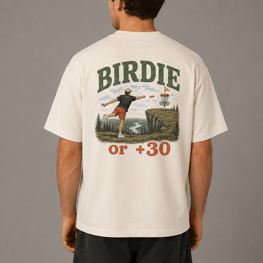 Disc Golf Birdie Oversized Box Tee - cotton cartel
