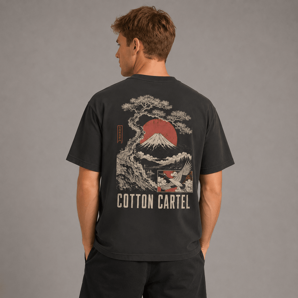 Land of the Rising Crane Oversized Box Tee - cotton cartel