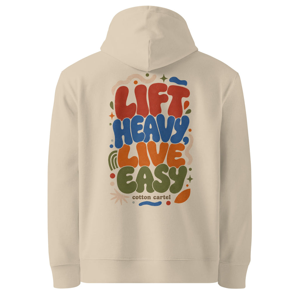 Lift Heavy, Live Easy Hoodie - cotton cartel