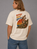 Never Don´t Give Up Oversized Box Tee - cotton cartel