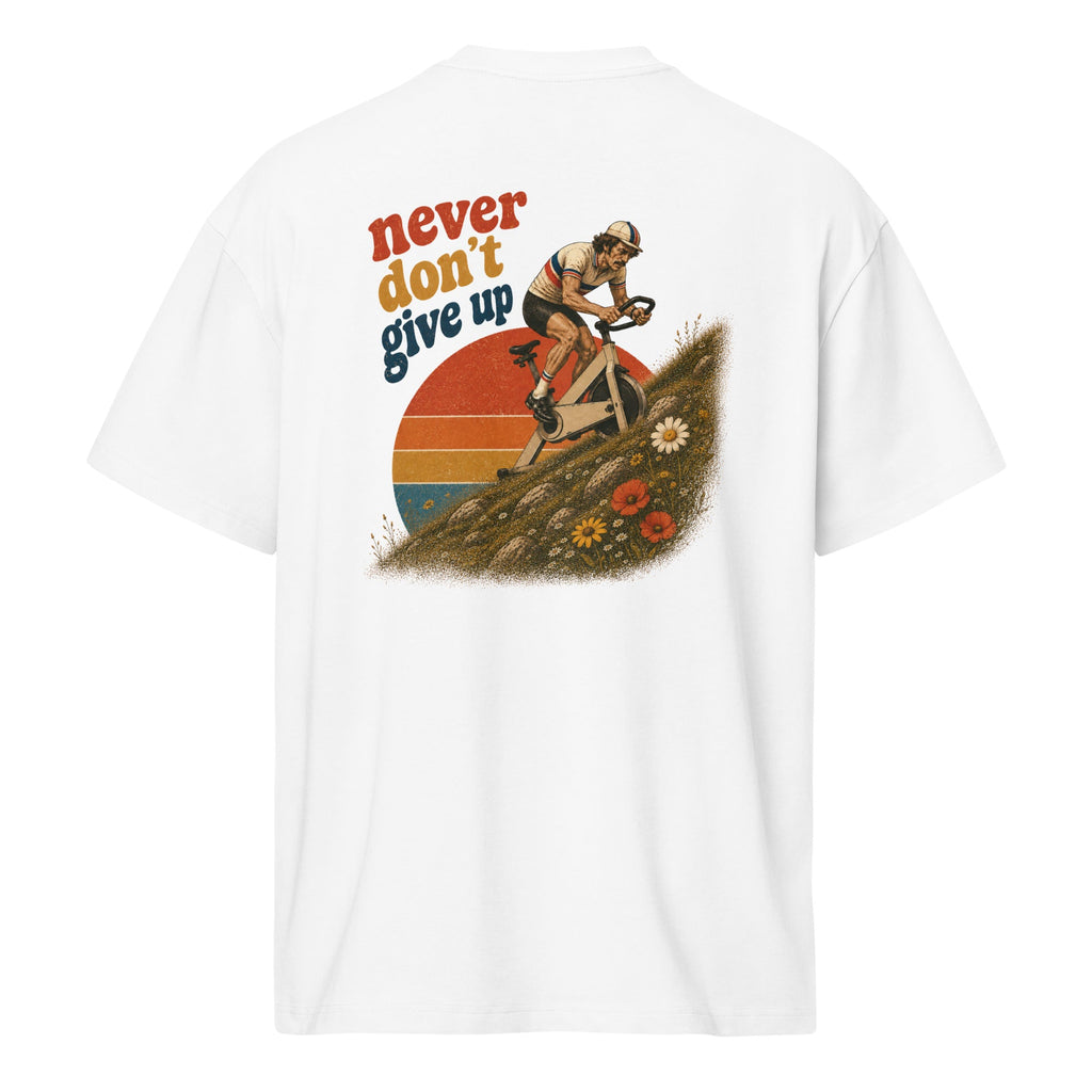 Never Don´t Give Up Oversized Box Tee - cotton cartel
