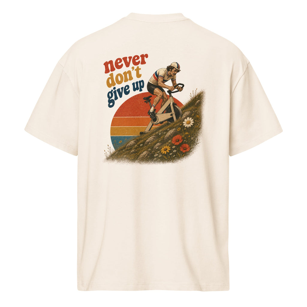 Never Don´t Give Up Oversized Box Tee - cotton cartel