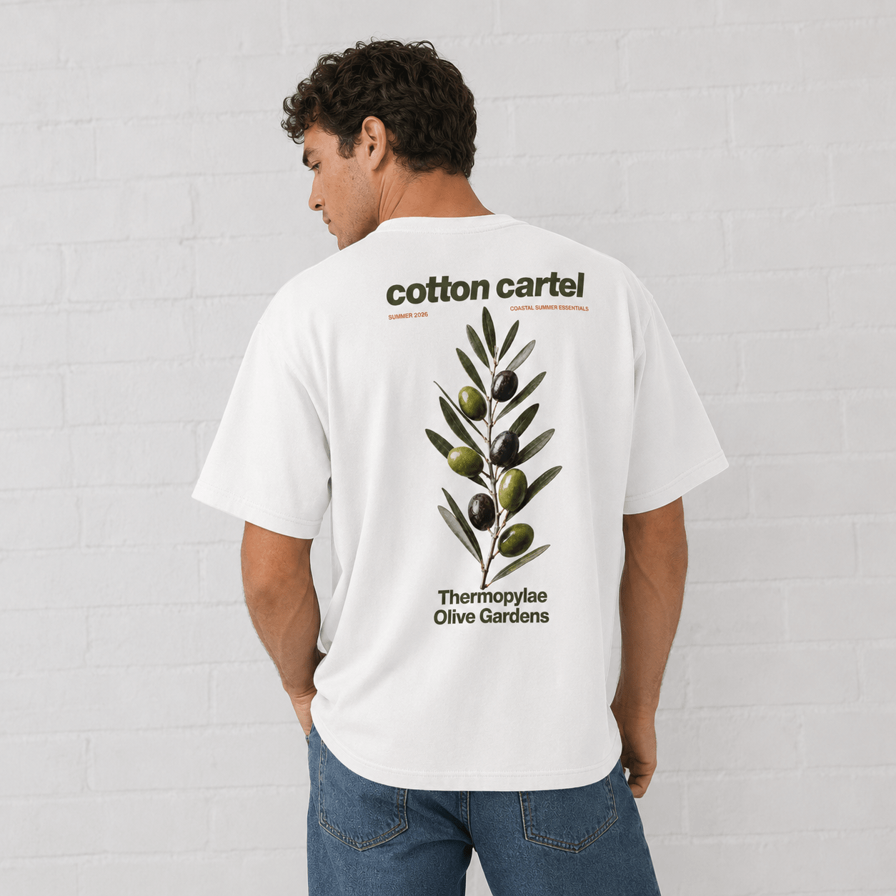 Thermopylae Olive Gardens Oversized Box Tee - cotton cartel
