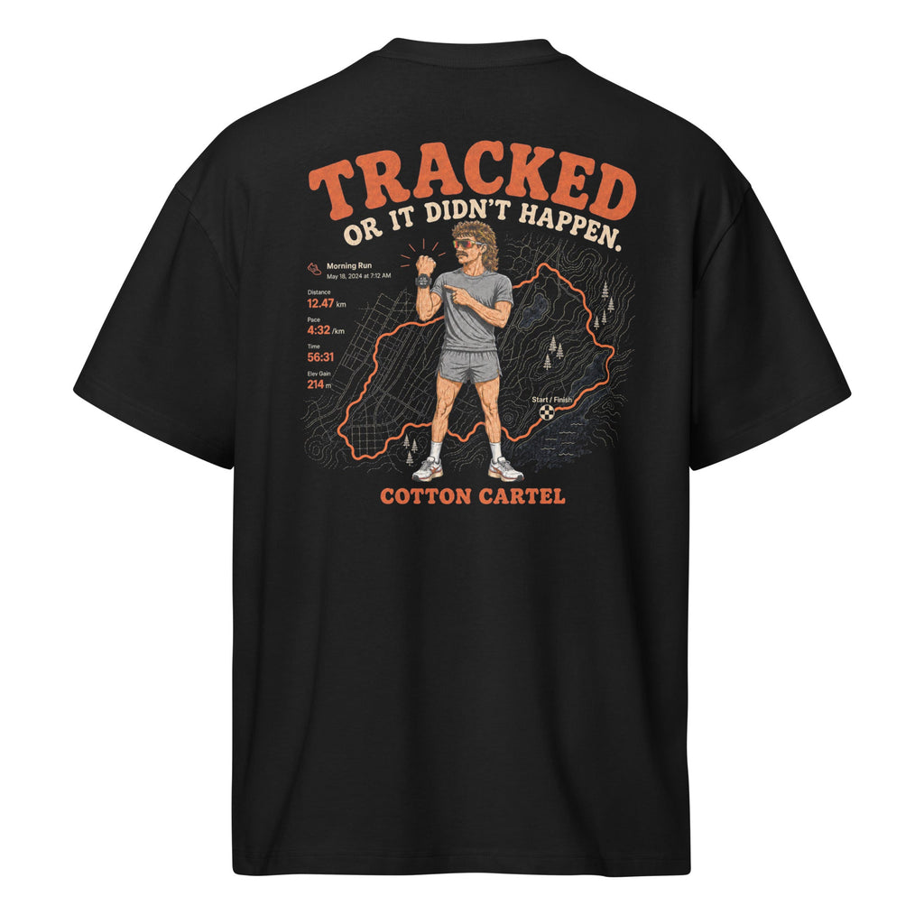 Tracked or It Didn’t Happen Male Oversized Box Tee - cotton cartel
