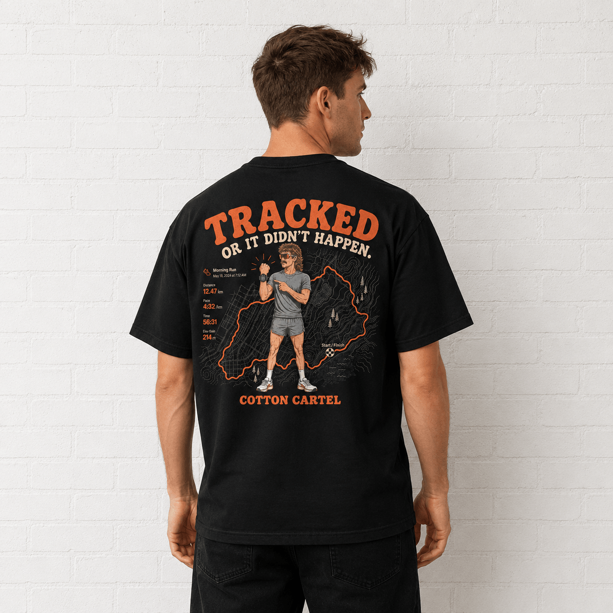 Tracked or It Didn’t Happen Male Oversized Box Tee - cotton cartel