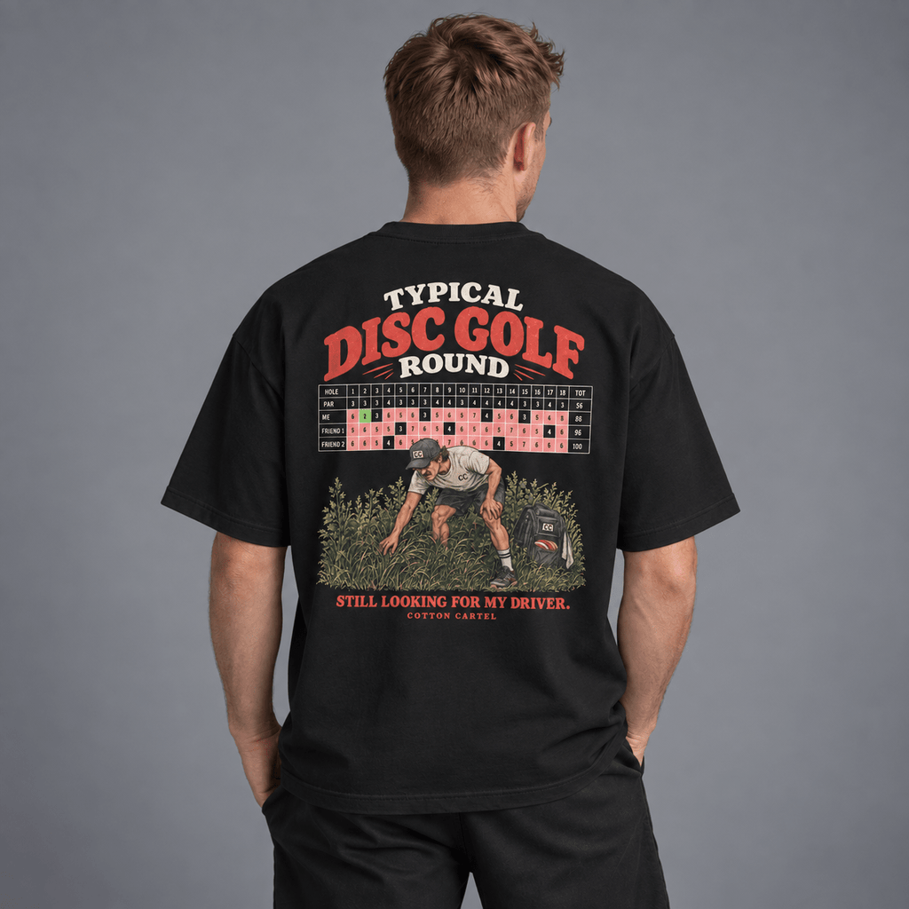Typical Disc Golf Round Oversized Box Tee - cotton cartel