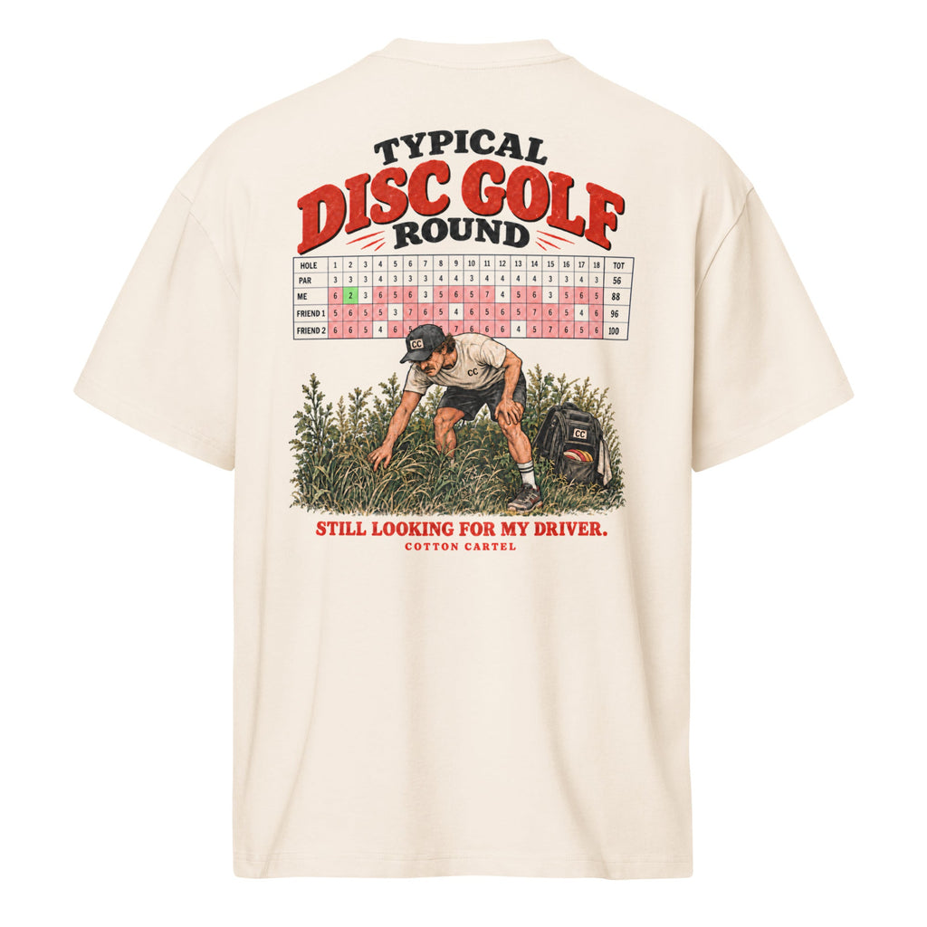 Typical Disc Golf Round Oversized Box Tee - cotton cartel